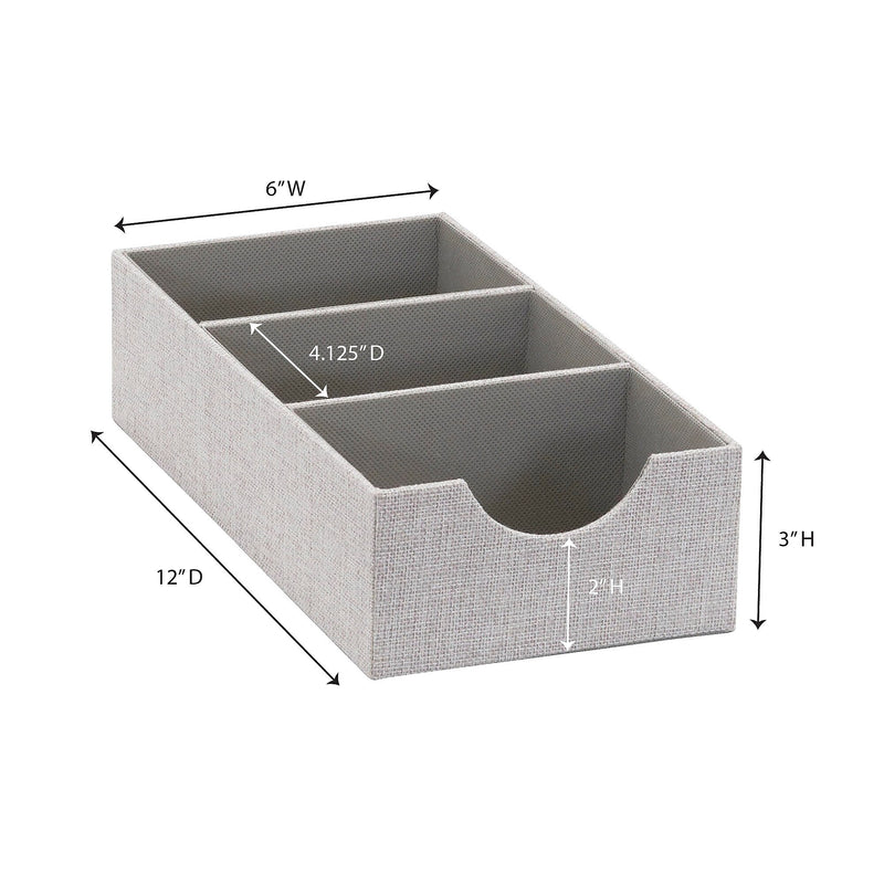 Household Essentials Organizer Tray, 3 Compartments, 2/Pack (7474-1)