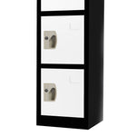AdirOffice 72" 6-Tier Black and White Storage Locker, 4/Pack (ADI629-206-B-W-PKG-4)