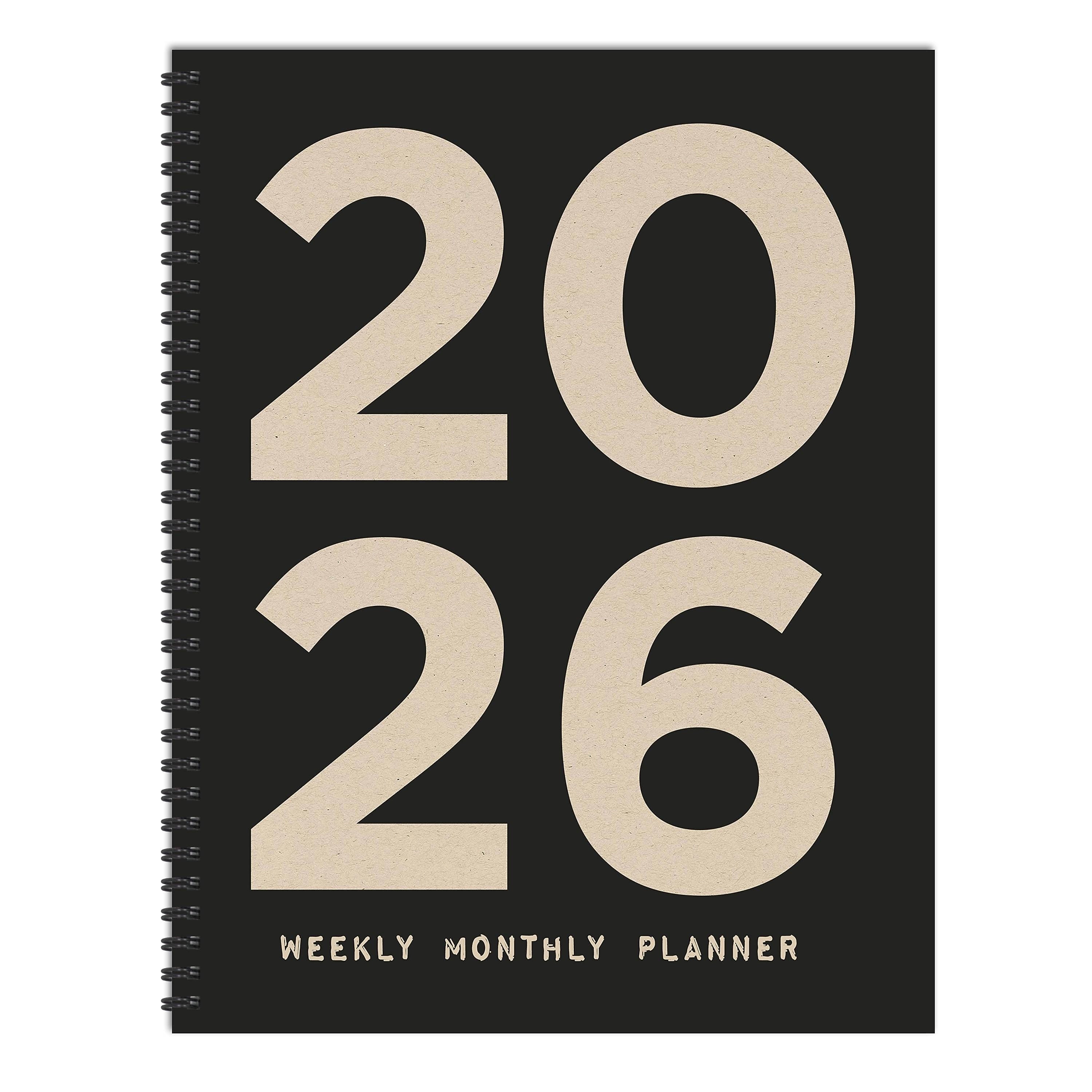 2026 TF Publishing 9" x 11" Weekly & Monthly, Paperboard Cover, Burnt Black (26-9700)
