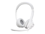 Logitech H390 Wired Headset For PC/Laptop, Off-White Noise Canceling Stereo Computer Headset, USB-A (981-001285)