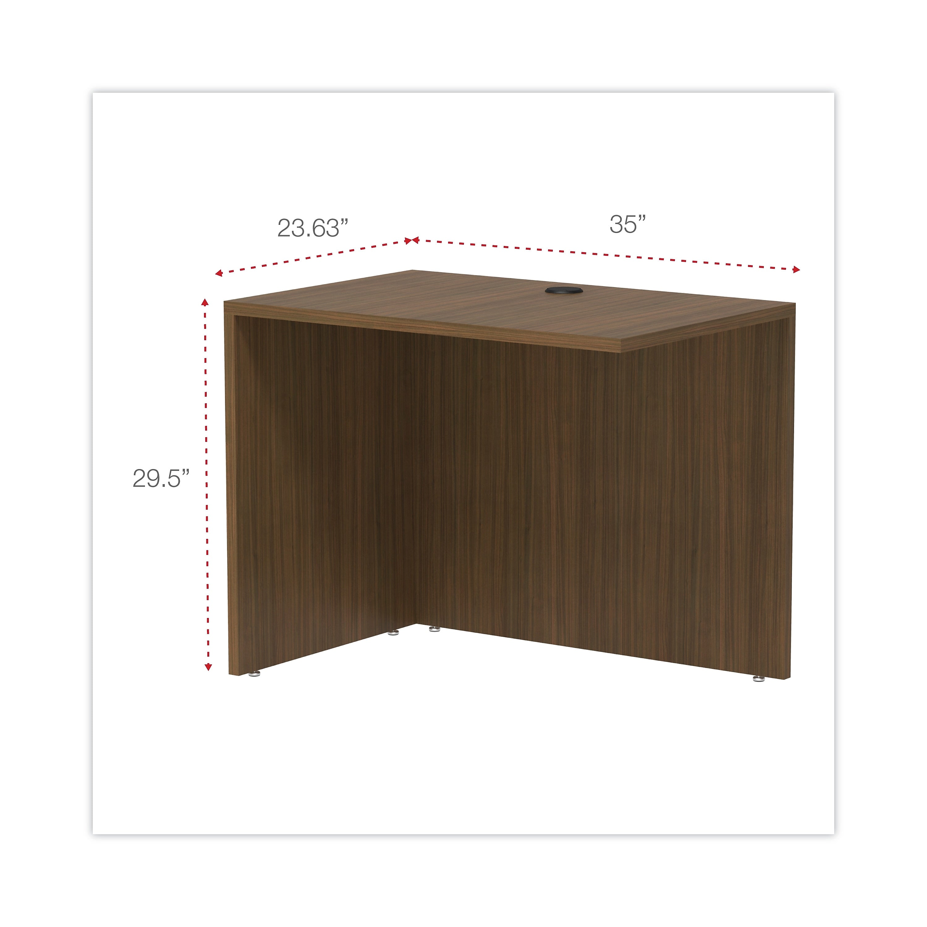 Alera® Valencia Series Reversible Return/Bridge Shell, 35w x 23 5/8d x 29 1/2h, Modern Walnut