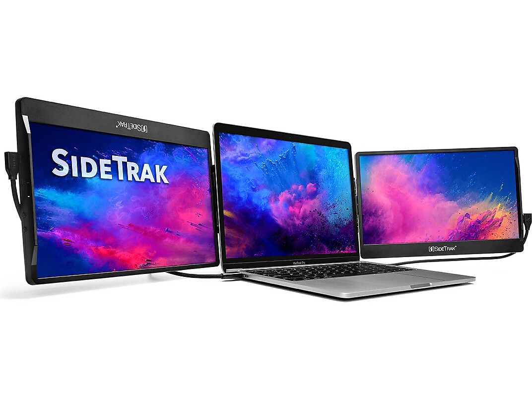 SideTrak Swivel Triple 12.5" LED Portable Monitor, Black, 2/Set (STTL12BL-TRI)