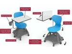 Luxor 24"W All-in-One Student Desk and Chair, Blue/Gray (STUDENT-MTACHR)