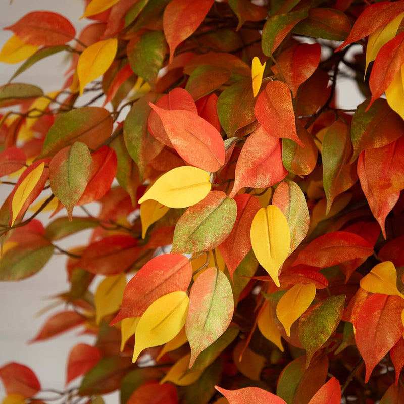 Nearly Natural 9' Autumn Ficus Artificial Fall Tree (T4768)