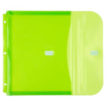 JAM Paper Plastic Binder Pocket, 3-Hole Punched, Lime Green, 3/Pack (218VB1LIMEX3)