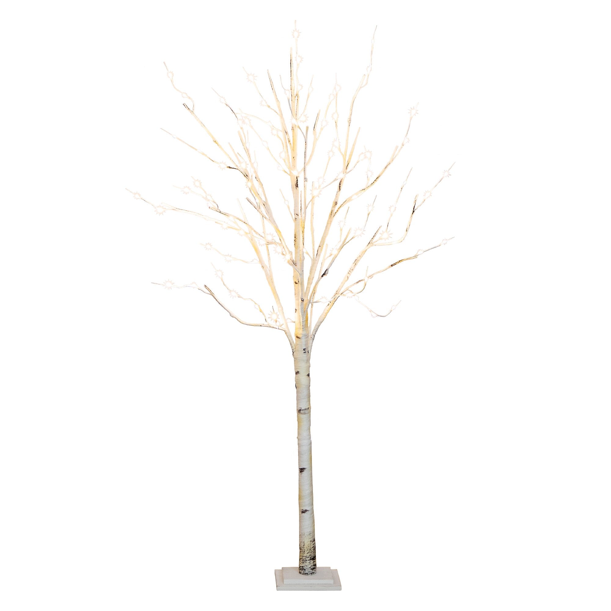 Nearly Natural 6-ft Pre-Lit Artificial White Birch Tree with 300 Warm White LED Lights (T4910)