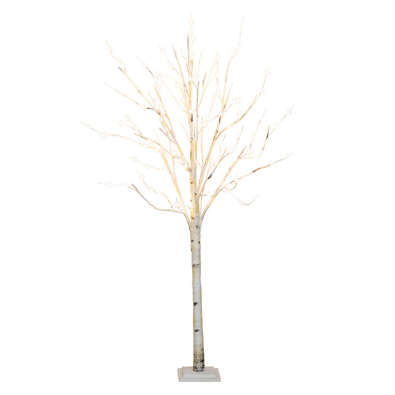 Nearly Natural 6-ft Pre-Lit Artificial White Birch Tree with 300 Warm White LED Lights (T4910)