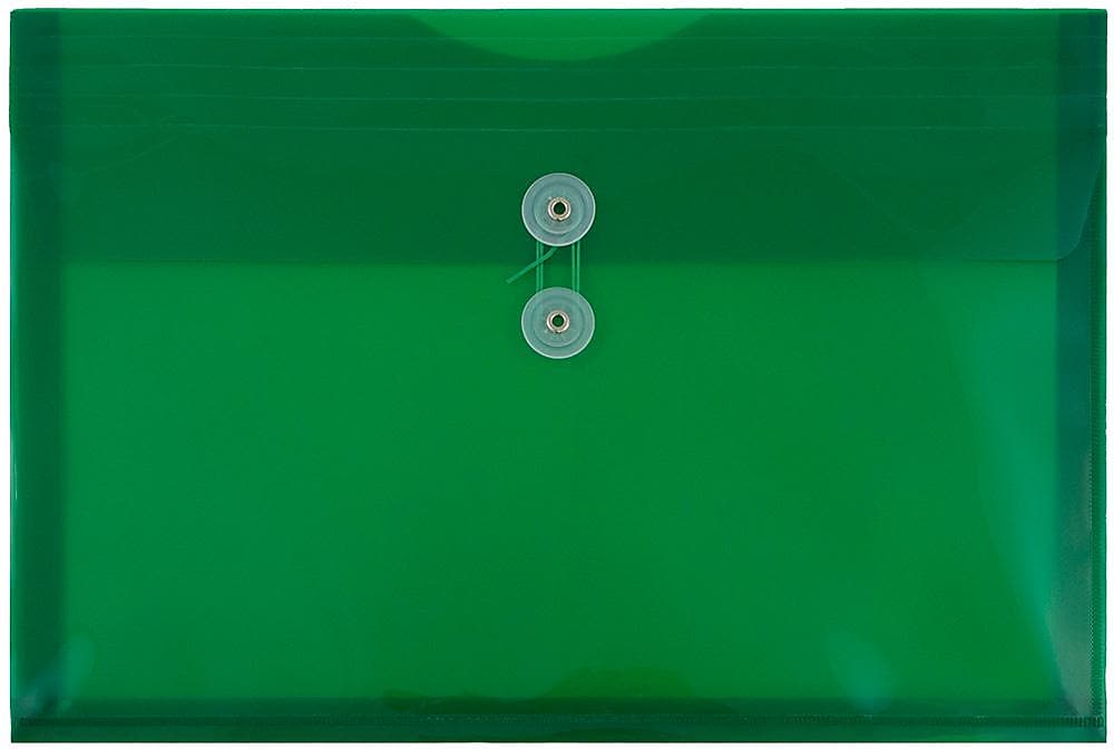 JAM Paper Premium Plastic Document File, 1 Pocket, Legal, Green, 3/Pack (219B1grx3)