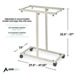 AdirOffice Steel Mobile Blueprint Storage File Storage Cart with (12) 30" Hanging Clamps, Gray (614-6036)