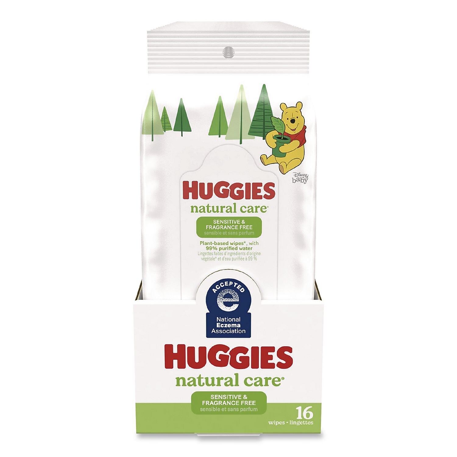 Huggies Natural Care Sensitive Baby Wipes, Unscented, White, 16 Wipes/Pack, 16 Packs/Carton (40706)