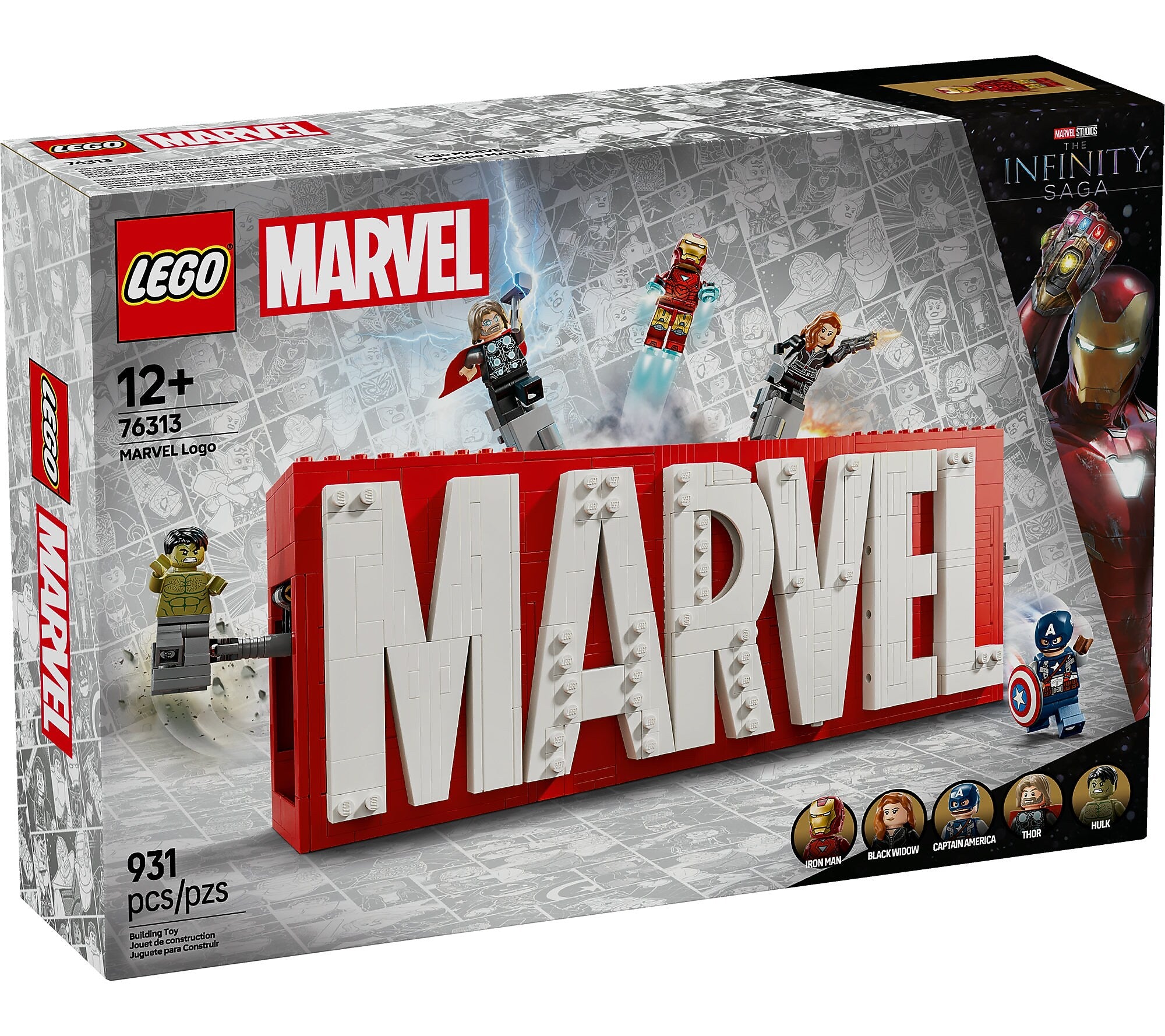 LEGO Super Heroes MARVEL Logo & Minifigures, 931 Pieces (76313)