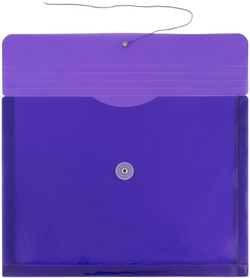 JAM Paper Premium Plastic Document File, Letter, Purple, 3/Pack (218B1PUX3)