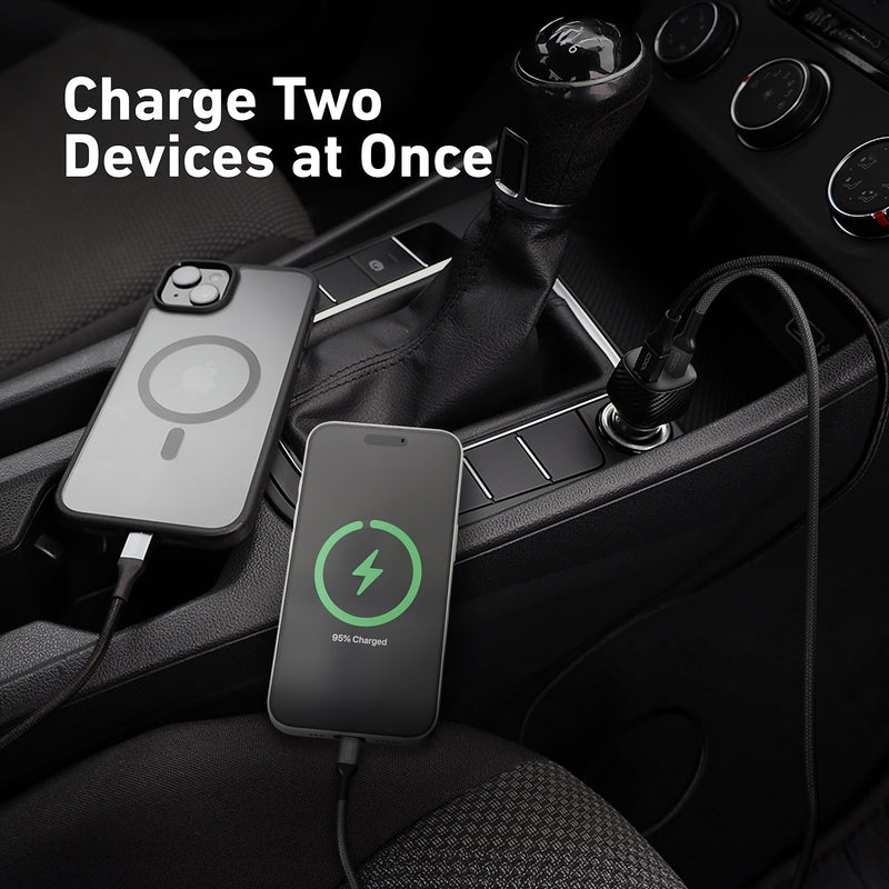 CODi 20W Dual Port Car Charger, USB-A & USB-C Outputs (A01109)