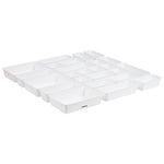 Mind Reader Stackable Plastic Desk Tray Set, White, 25 Pieces (DRORG25-WHT)