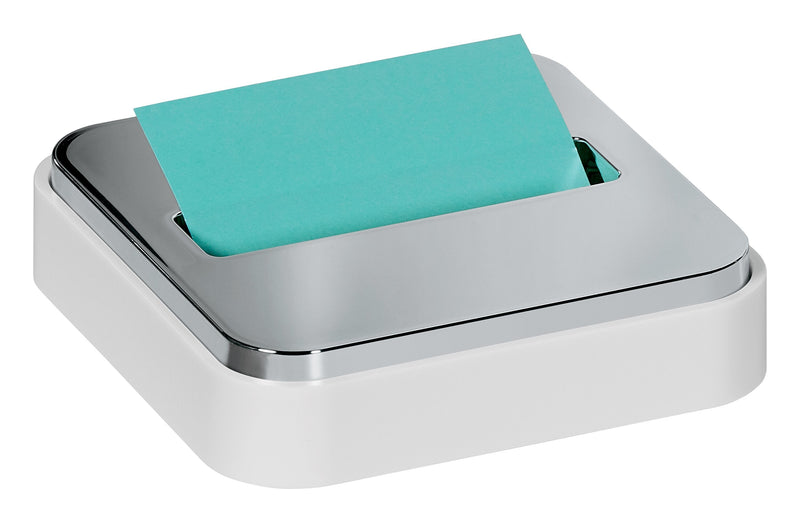 Post-it Pop-Up Dispenser for 3" x 3" Notes, Metallic/White (STL-330-W)