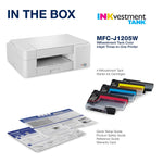 Brother INKvestment Tank MFC-J1205W Wireless Color Inkjet Printer, All-In-One Supertank, Print, Scan, Copy