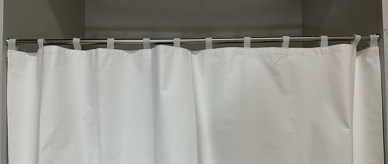 Gary Manufacturing  & Anti-Ligature 70" x 72" Vinyl Shower Curtains, Self Attaching Loops, White, 12/Case (STPSTDVL)