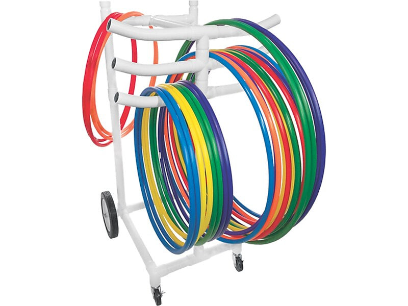 Champion Sports Hoop Storage Cart, White (HCRACK)