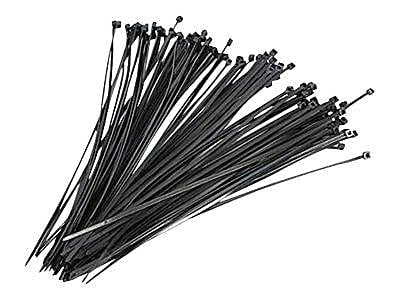 4XEM Cable Ties, 7.96" x 0.2", Black, 100/Pack (4X8ZIPTIE100BR)