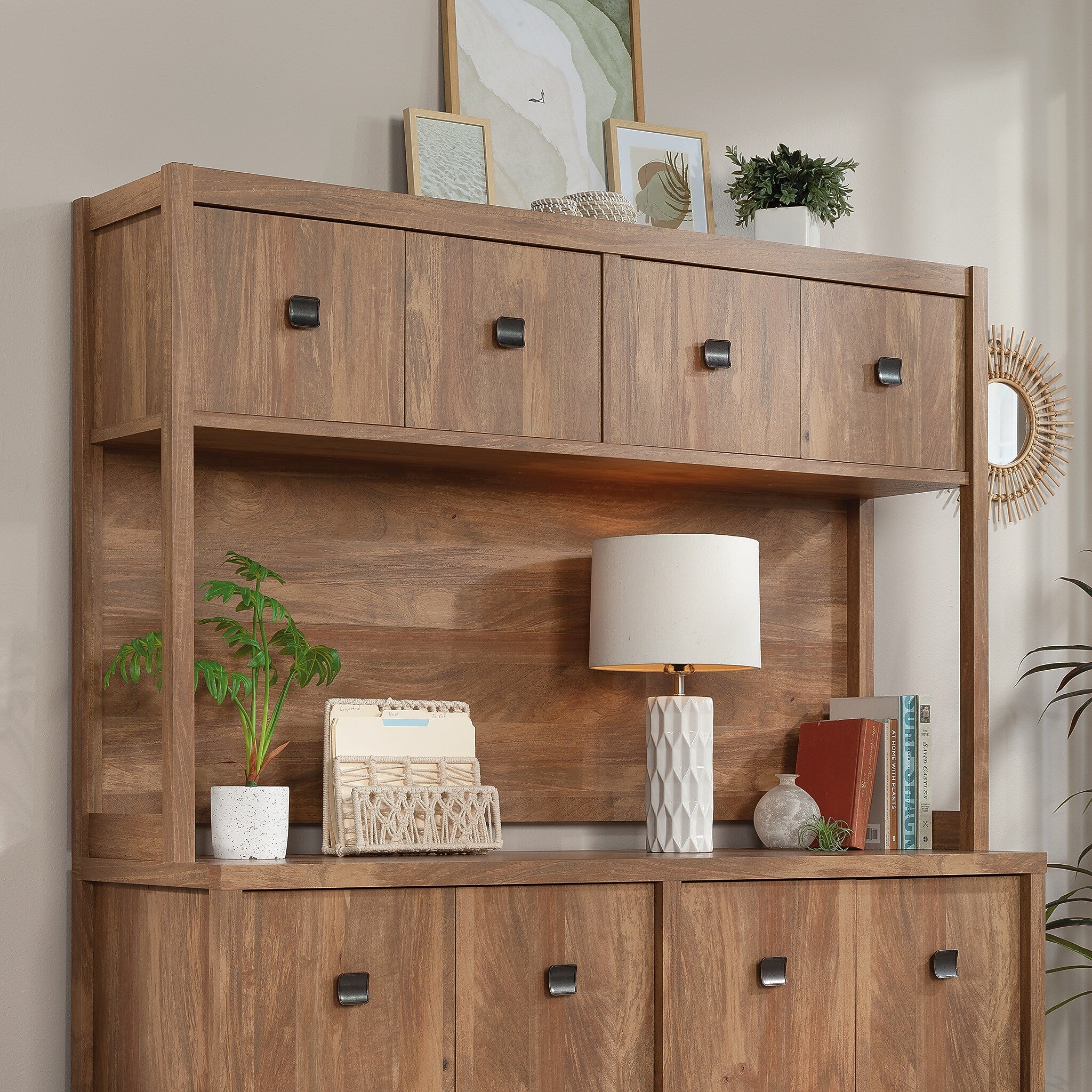 Sauder Cannery Bridge 66"W Desktop Hutch, Sindoori Mango (429512)