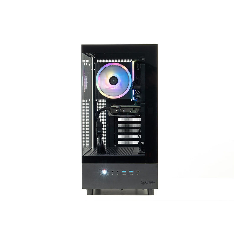 Skyetch Azure 3 Gaming Desktop Computer, NVIDIA Geforce RTX3050, AMD Ryzen 5 5500, 16GB RAM, 1TB SSD, Windows 11, Black