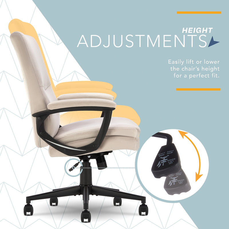 Click365 Ergonomic Velvet Swivel Executive Chair, Taupe (CCHR10024D)