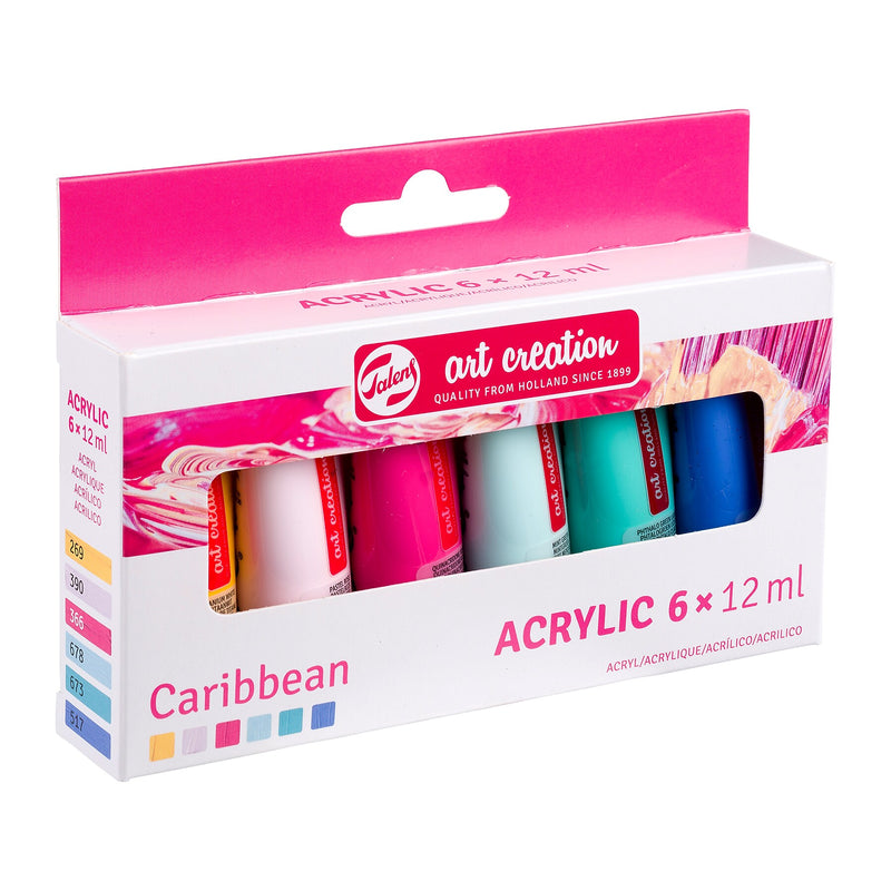 Talens Art Creation Acrylic Paint, Assorted Colors, 12mL, 6/Set, 3 Sets/Bundle (TLN9021863M-3)