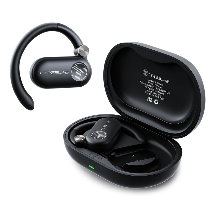 Treblab X-Open Wireless Noise Canceling Earbuds, Bluetooth, Black (X-Open)