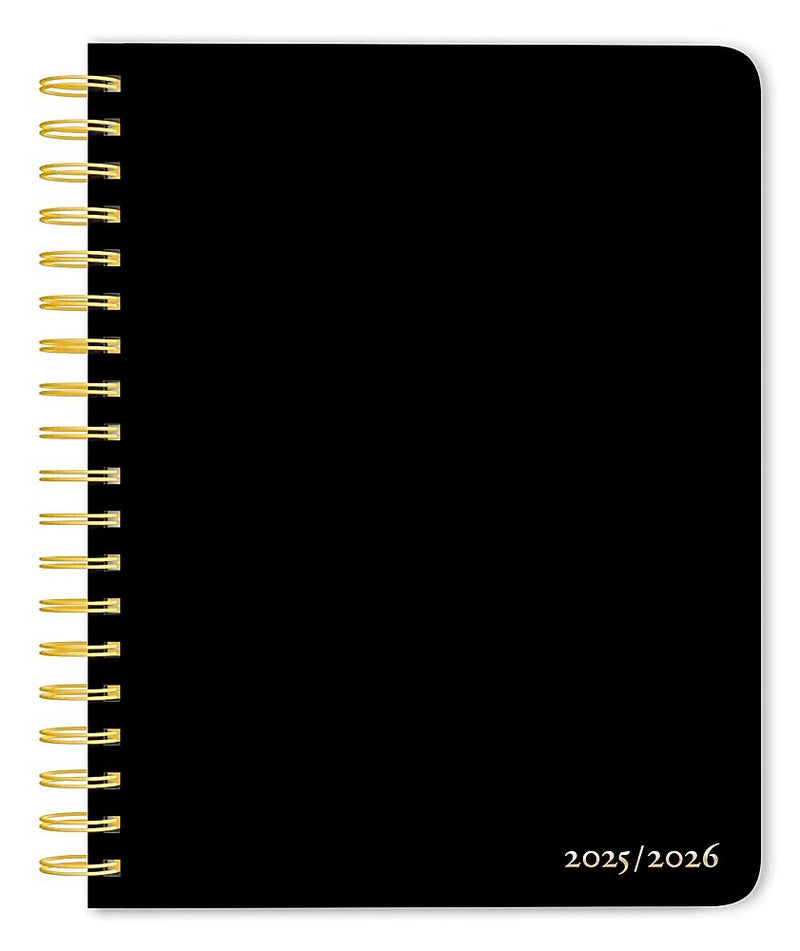 2025-2026 Plato Black Solid 6" x 7.75" Academic Year Weekly Planner, Black (9798330700073)