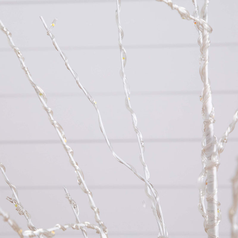 Nearly Natural 4-ft Pre-Lit Artificial White Birch Tree with 240 Color Changing LED Lights (T4920)