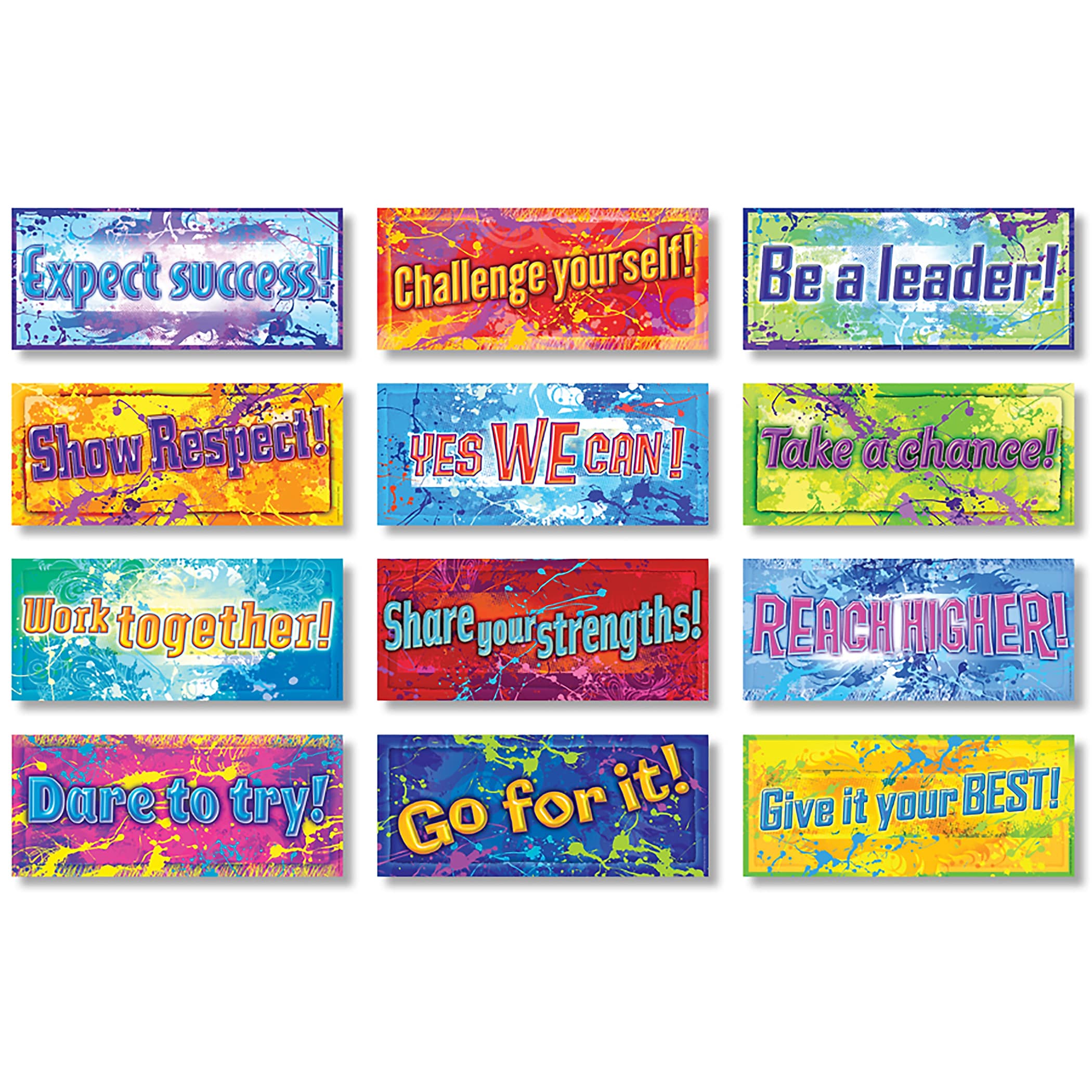 North Star Teacher Resources 7-1/3" x 17", Positive Messages Posters, Laminated, 12/Set (NST3050)