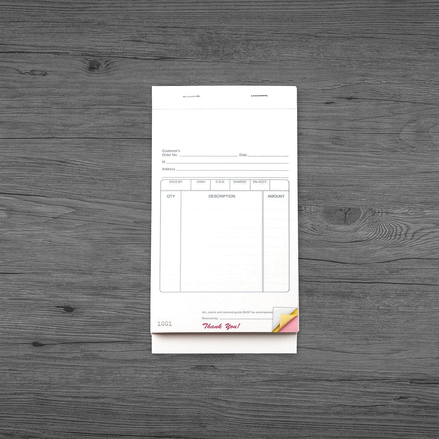 Multi-Purpose Sales Form Books, 5-1/2" x 8-1/2", 3-part, 50 Sets per Book