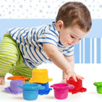Extasticks Beautiful Colored Stacking Cups With Sea Animals, Multicolored (EXAE3300)