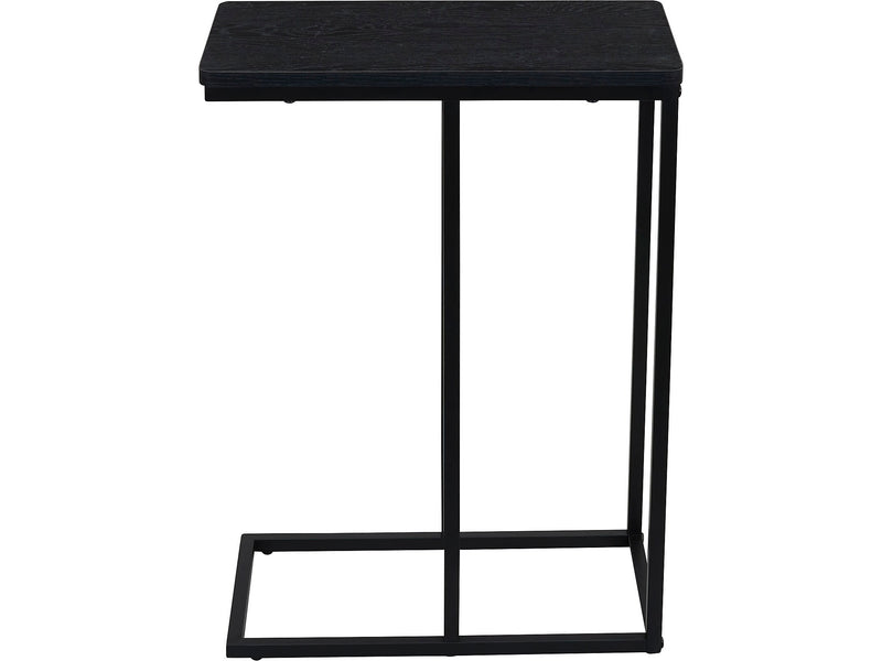 Household Essentials Jamestown 10.25"W x 17.75"D Laminate End Table, Black Oak/Black (8113-1)