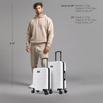 InUSA Trend 2-Piece Hardside Spinner Luggage Set, TSA Checkpoint Friendly, White (IUTRE0SM-WHI)