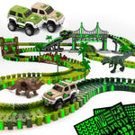 JITTERYGIT Dino Journey Race Track Site Toy Set, 177 Pieces/Pack (DINO-TRACK-GID-JOURNEY-SET - GREEN)