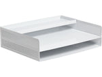 U Brands The Perforated Collection Metal Front Loading Letter Tray, Letter Size, White (5718U01-06)