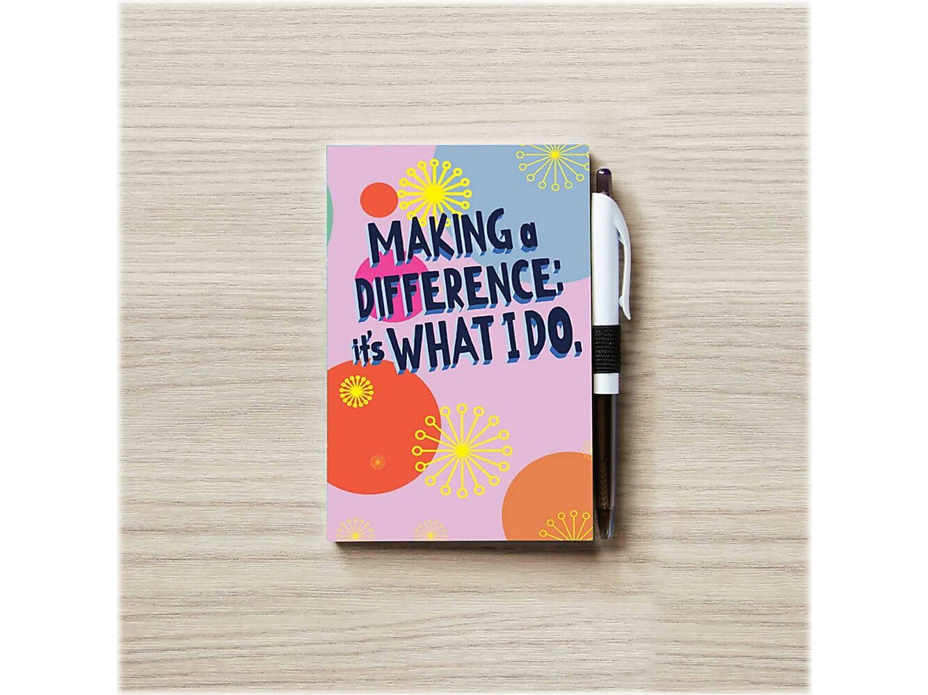 Baudville Colorific Value MAD: It's What I Do Journal with Pen, 4" x 6", Ruled, Multicolor, 5/Pack (94107P5)