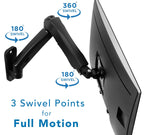 Mount-It! Adjustable Monitor Wall Mount Arm, Up to 32" Monitor, Black (MI-765)