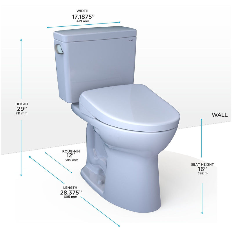 Toto Drake 1.6 gal. Gravity Flush Toilet in Cotton (MW7764736CSG#01)