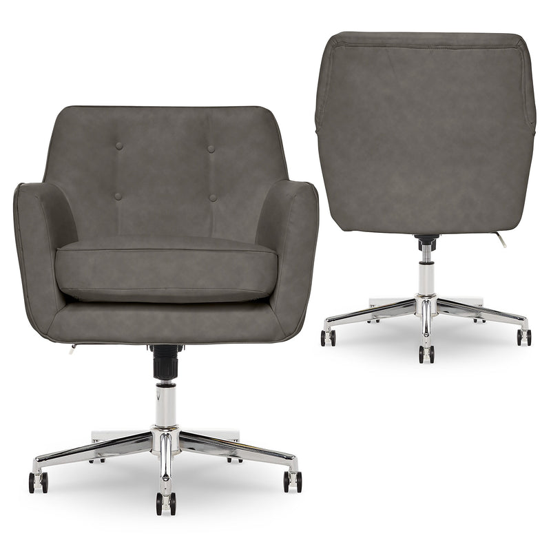 Serta Style Ashland Bonded Leather Swivel Computer and Desk Chair, Gray (47140G)