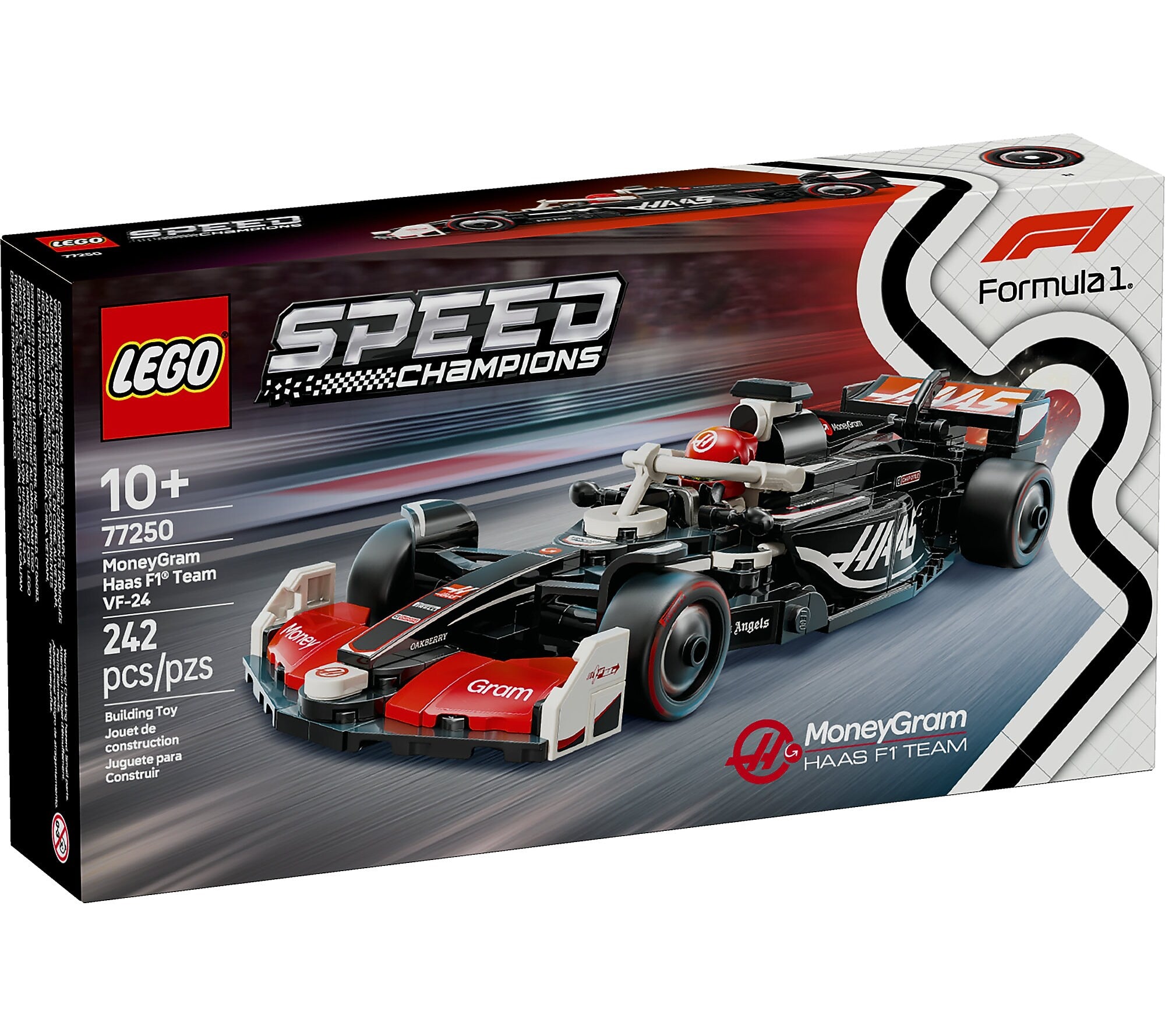 LEGO Speed Champions MoneyGram Haas F1 Team VF-24 Race Car, 242 Pieces (77250)