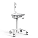 Mount-It! MedHub Mobile Medical Cart Workstation with Monitor Mount and Locking Caster Wheels, White/Grey (MI-16015)