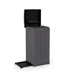 Suncast Resin Trash Can with Lid, 39 Gallon, Peppercorn and Black (GH3900)