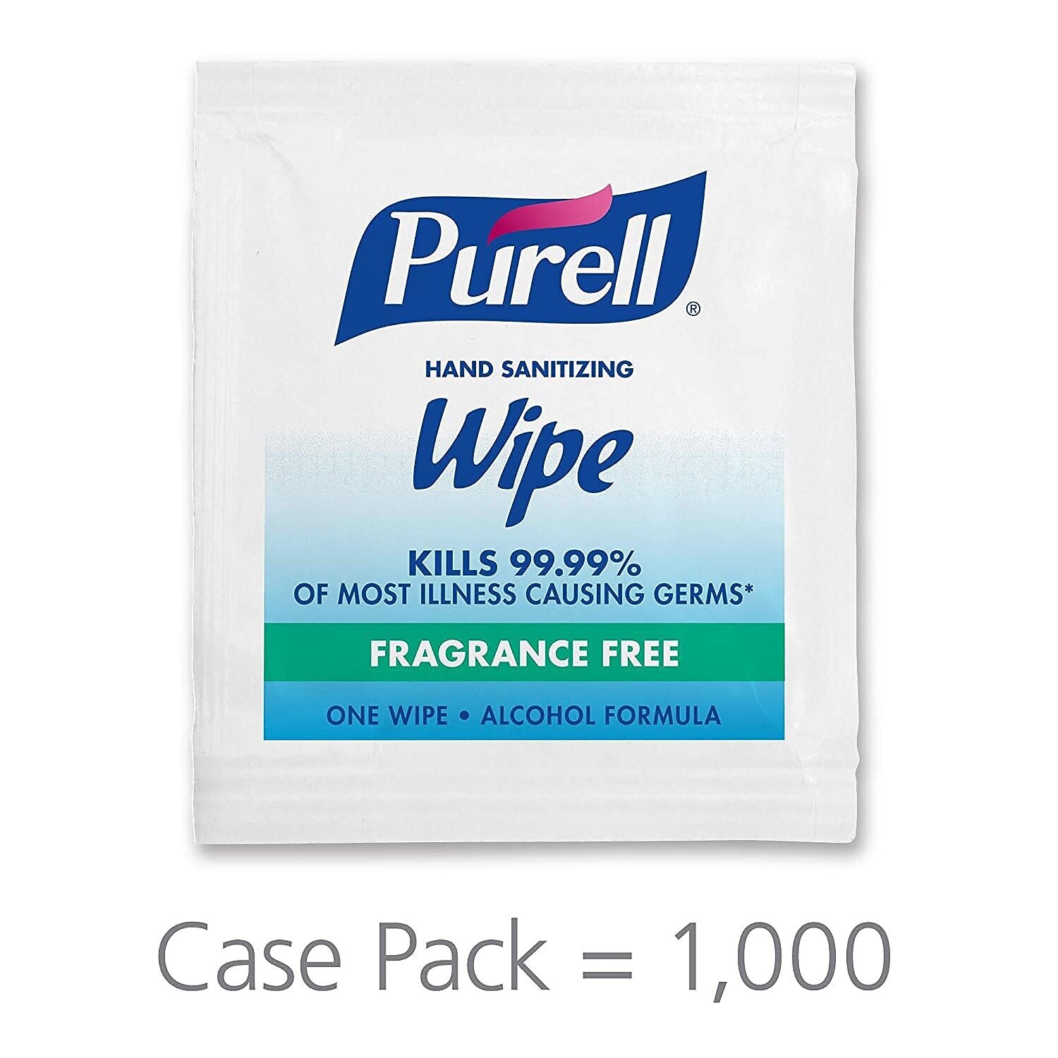 PURELL Individually Wrapped 70% Alcohol Sanitizing Hand Wipes, 1,000 Wipes/Carton (9021-1M)