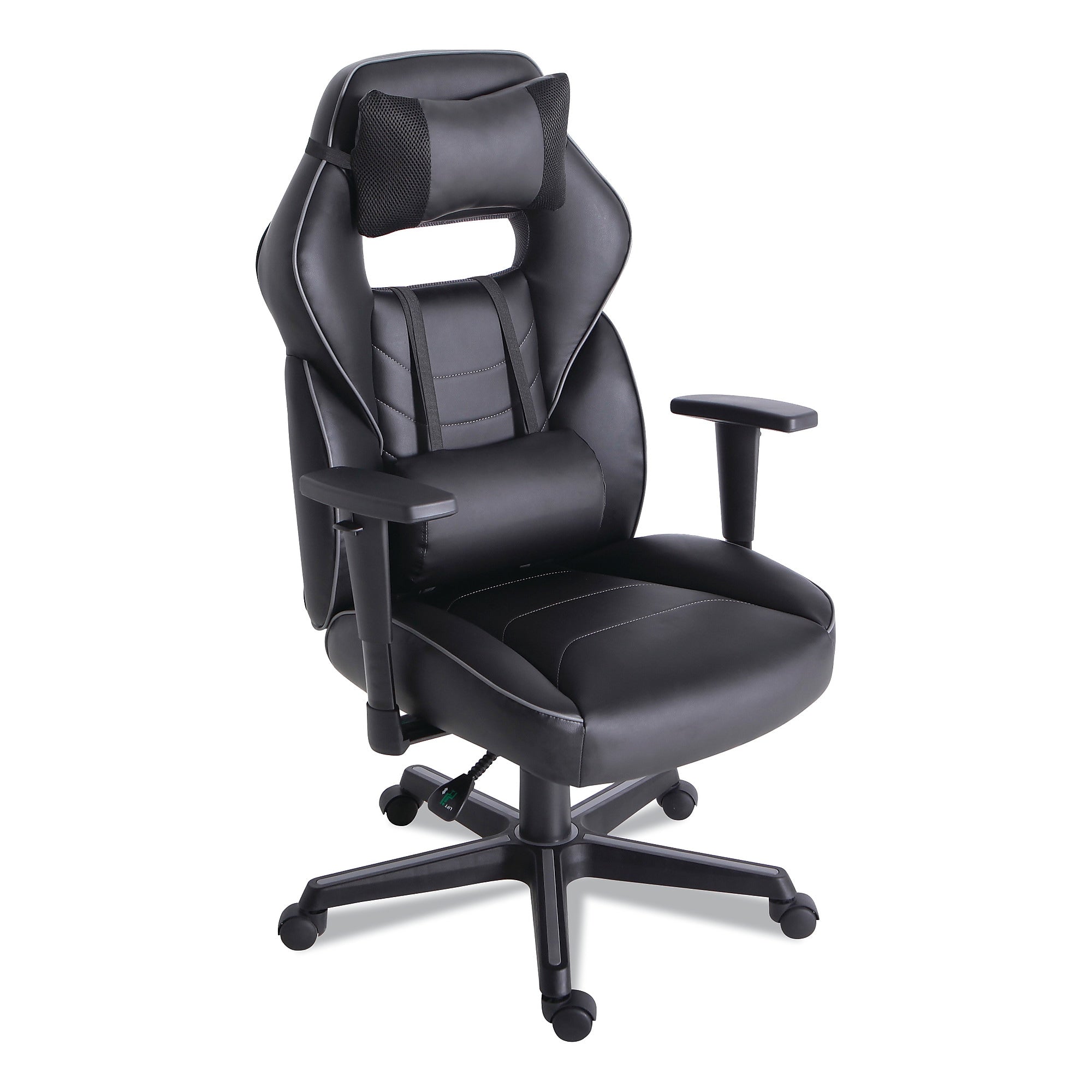 Alera PU Leather Ergonomic Racing Gaming Chair, Black/Gray (ALEGM4146)