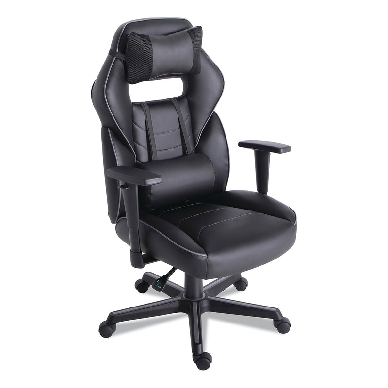Alera PU Leather Ergonomic Racing Gaming Chair, Black/Gray (ALEGM4146)