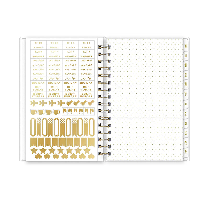 Planning Calendar DD Rugby Stripe Navy Frosted PP 5x8 RY26 Daily/Mthly Safety Wirebound -