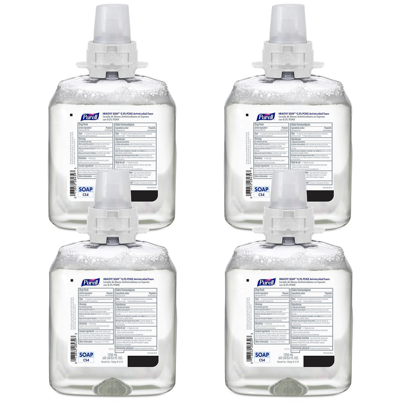 PURELL HEALTHY SOAP Antibacterial Foaming Hand Soap Refill for CS4 Dispenser, Floral Scent, 1250 ml., 4/Carton (5178-04)