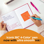 BIC 4-Color Smooth Retractable Ballpoint Pen, Assorted Ink, 2/Pack (MMSGP2-AST)